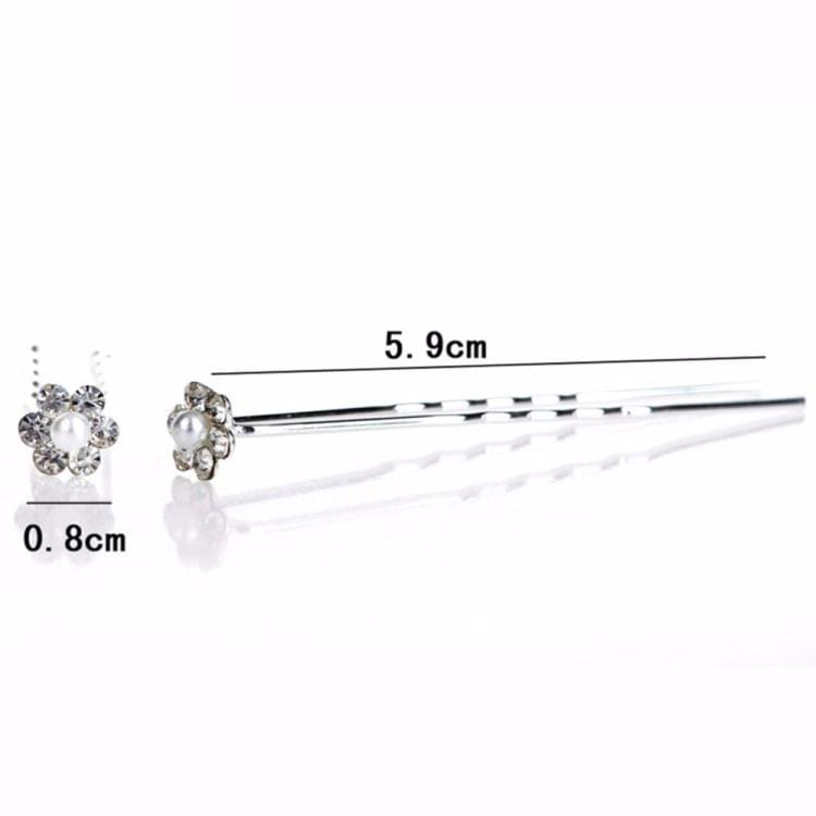 40 PCS Women Wedding Hair Pins Jewelry Accessories Simulated Pearl Flower Bridal Hairpins Bridesmaid Hair Clips Antique Silver Plated(White)