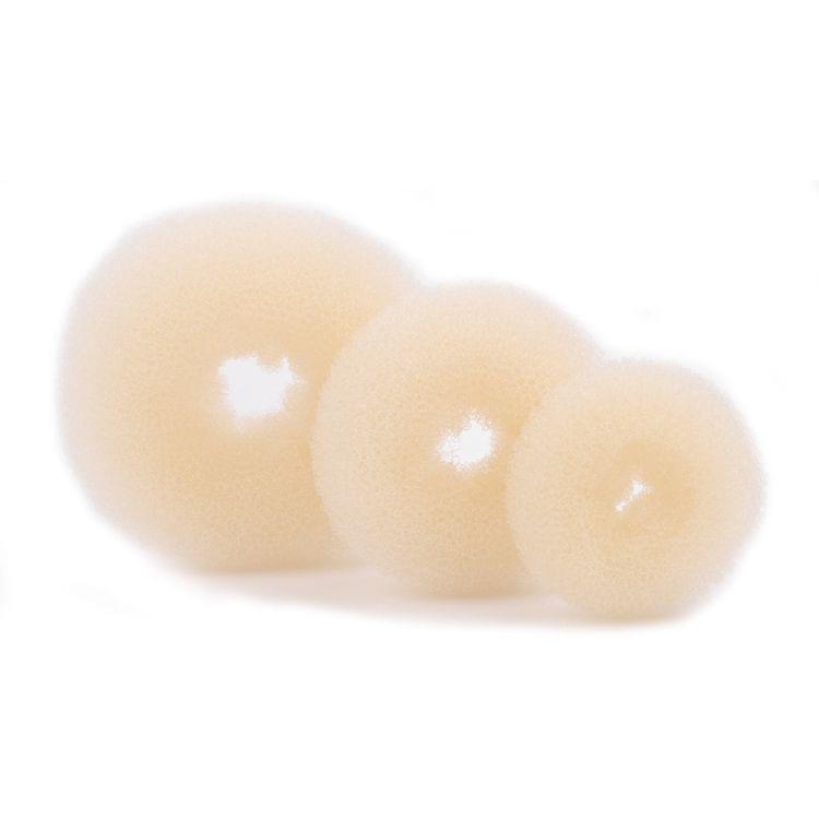 3 PCS Elegant Women Ladies Donut Hair Ring(Beige M)