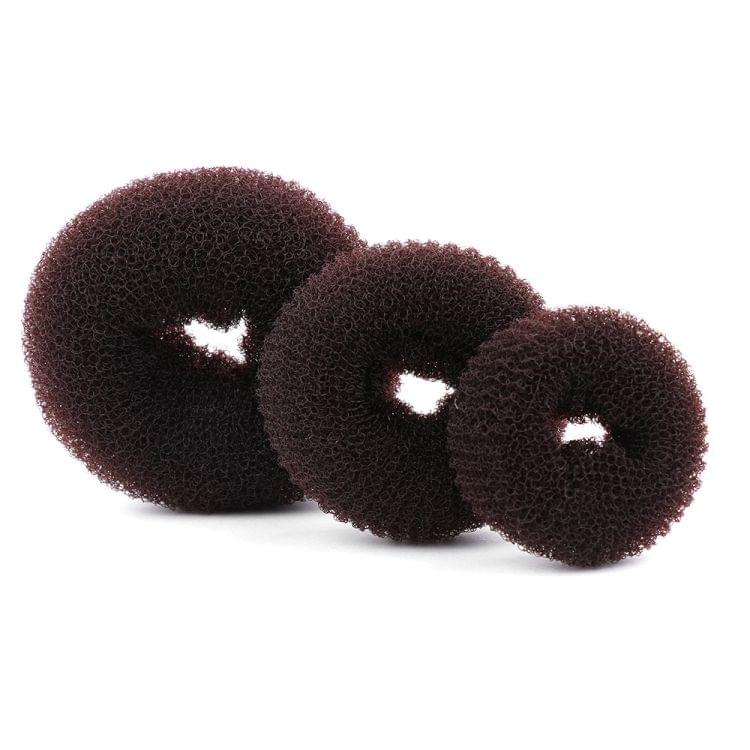3 PCS Elegant Women Ladies Donut Hair Ring(Beige M)