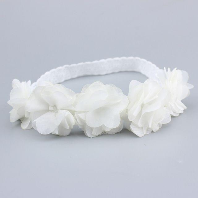 Baby Girl Flower Headband Handmade DIY Headwear Hair accessories(white)