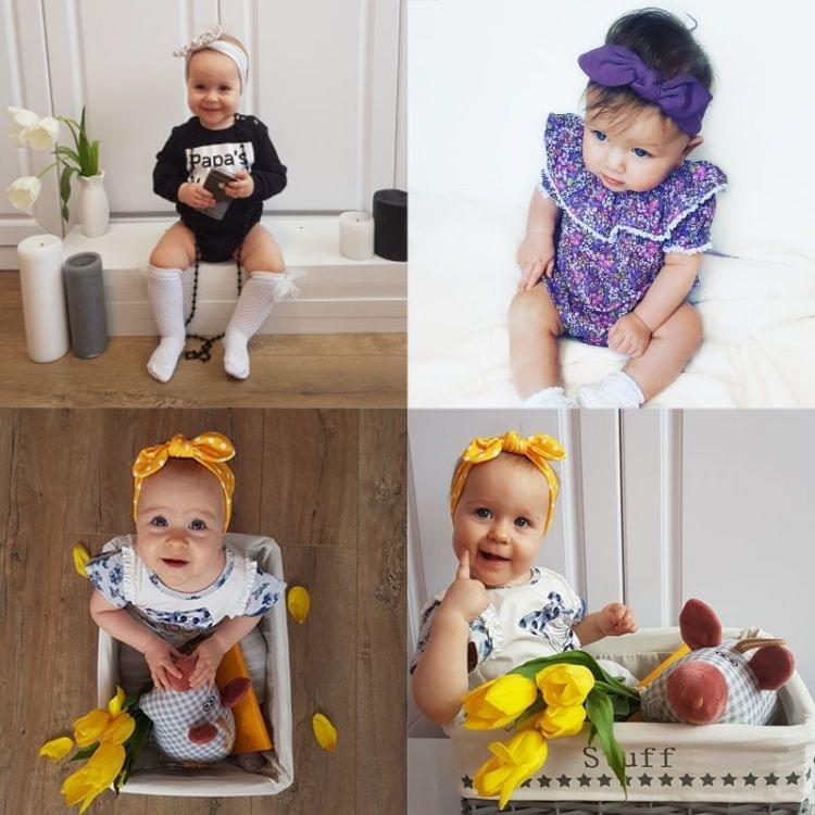 Baby Hair Band Female Baby Bow Cotton Headband Newborn Hair Accessories(A)