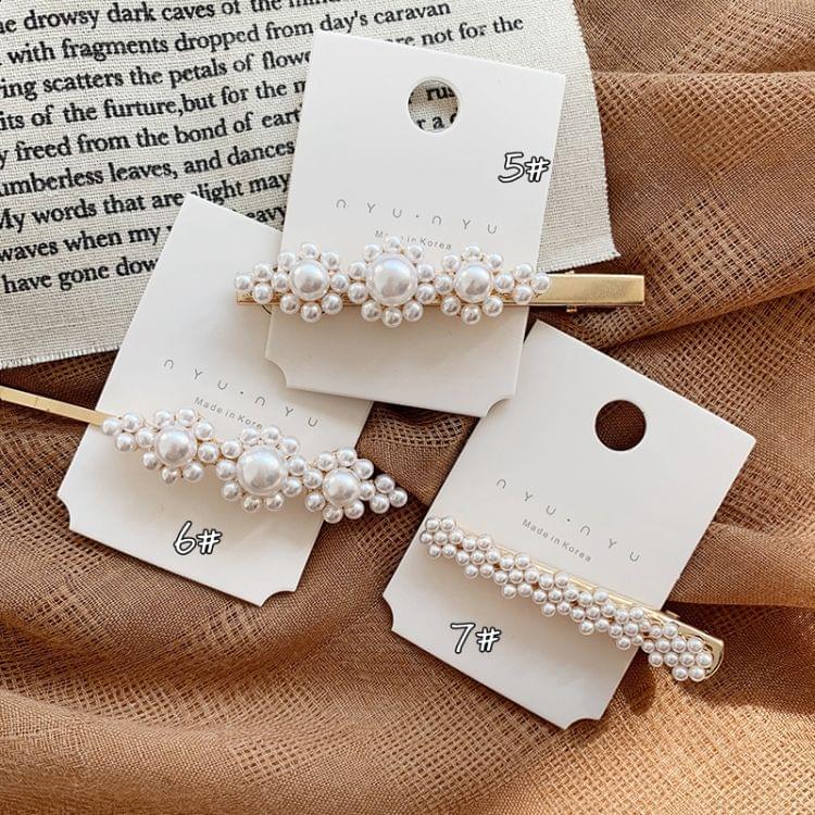 Imitiation Pearl Flower Hairpins Vintage Long Barrettes Hair Clips Crystal Metal Hair Accessories Hairgrip