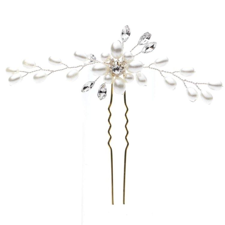 Elegant Bridal Wedding Crystal Pearl Flower Hair Pins Handmade Bridesmaid Bridal Veil Hair Accessories(Sliver)