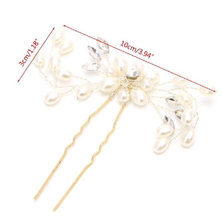 2PCS Festival Wedding Hair Accessories Bridal Hair Stick Floral Hairpin Beautiful Headdress Plait Hair Clip Vine Accessories