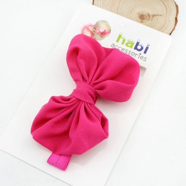 2 PCS Baby Headband Ribbon Chiffon Bow Children Hair Band Headwear(Watermelon red)