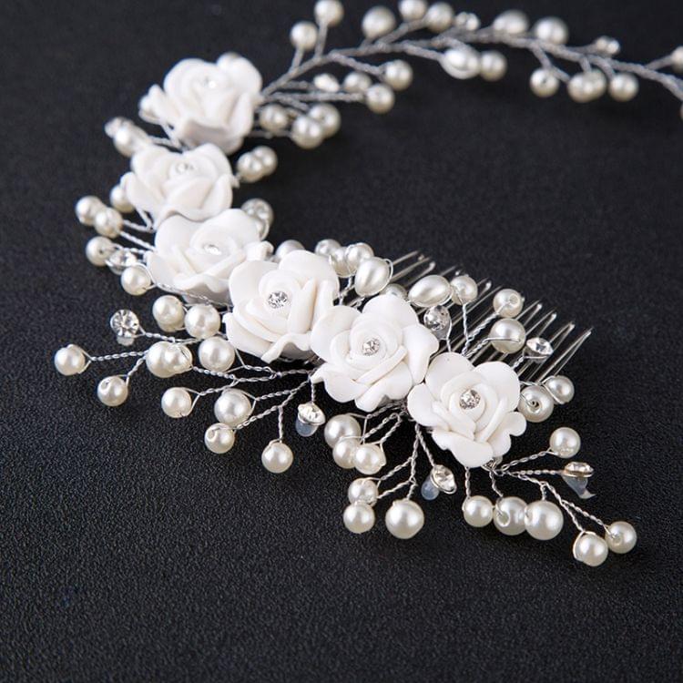 Women Hair Comb Bride Wedding Hair Clip Handmade Flowers Beads Decoration Ladies Hairs Accessories