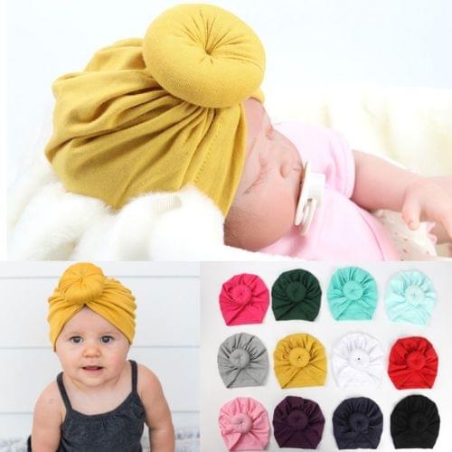 Toddler Infant Baby Kids Cotton Turban Knot Bunny Ear Hat Head Wrap Headband(Light green)