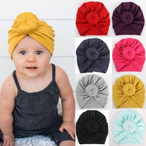 Toddler Infant Baby Kids Cotton Turban Knot Bunny Ear Hat Head Wrap Headband(Light green)