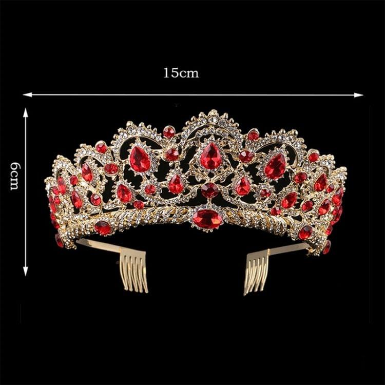 Crystal Tiaras Vintage Gold Rhinestone Pageant Crowns With Comb Baroque Wedding Hair Accessories
