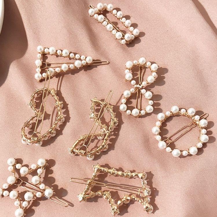 Geometric Irregular Pearl Hairpins Girls Delicate Hair Grip(Crown)