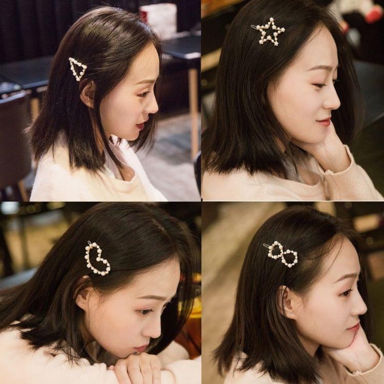 Geometric Irregular Pearl Hairpins Girls Delicate Hair Grip(Crown)
