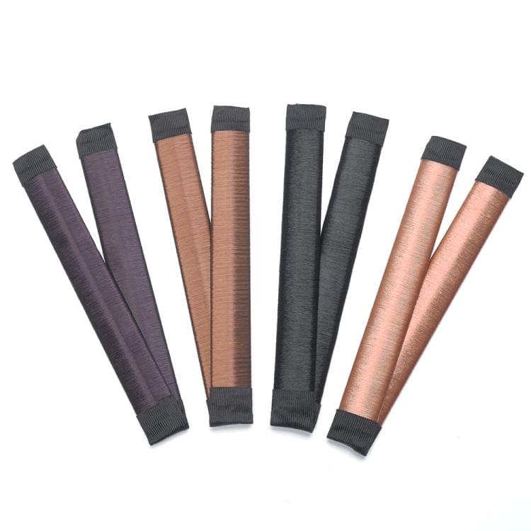 2 PCS Women Donut Hair Bun Headband(Light gold)