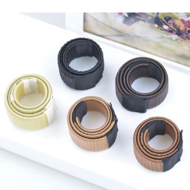 2 PCS Women Donut Hair Bun Headband(Light gold)