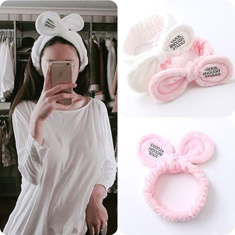 Fashion Women Cute Big Ears Comfortable Wash Face Bathe Hair Holder Elastic Headband Girls Hairbands Hair Accessories(Light green big eyes)