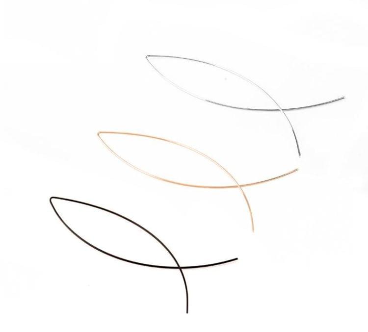 Fish Shaped Stud Simplicity Earrings Copper Wire Hand Made Earring for Women Stud Earrings(Black)