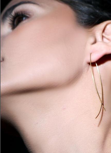 Fish Shaped Stud Simplicity Earrings Copper Wire Hand Made Earring for Women Stud Earrings(Black)