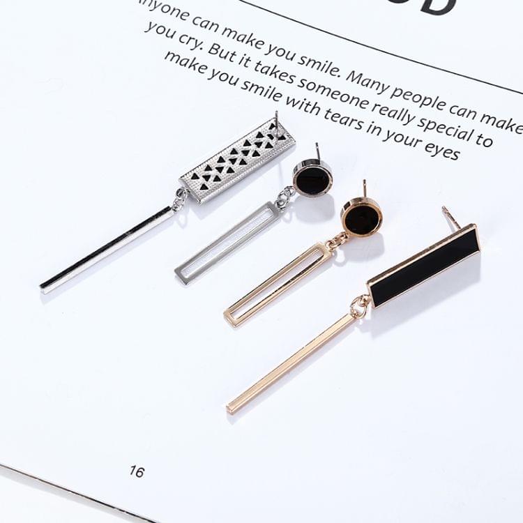 Trendy Long Tassel Asymmetric Earrings For Women(Gold)