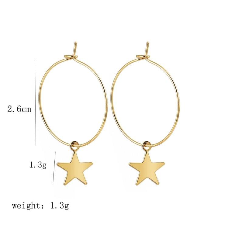 Fashion Simple Star Stud Earrings for Women(Silver)