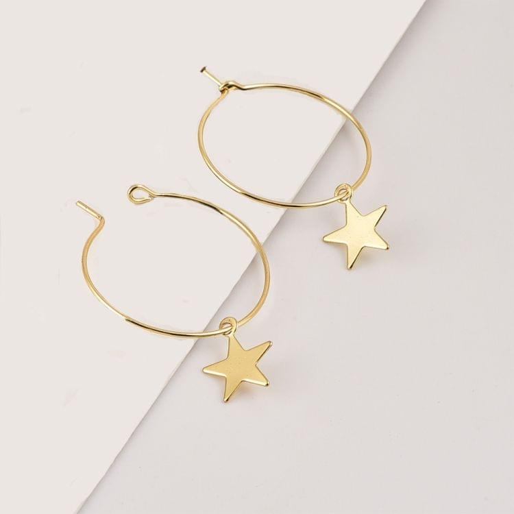 Fashion Simple Star Stud Earrings for Women(Silver)