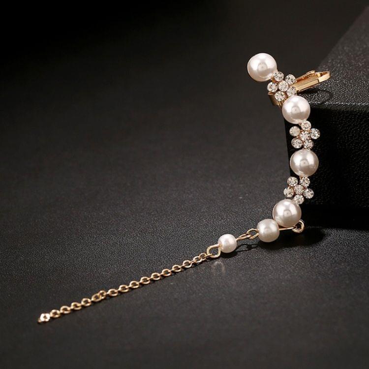 Women Fashion Tassel Left Ear Alloy Clip Earrings Snow Ear Bone Clip(gold)