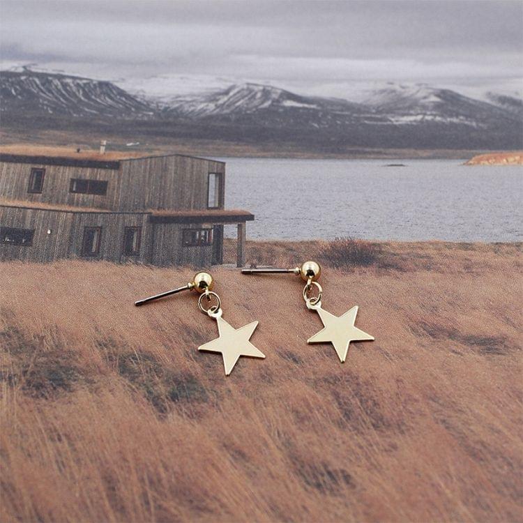 Women Simple Star Stud Earrings(gold)