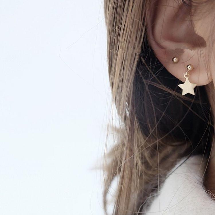 Women Simple Star Stud Earrings(gold)