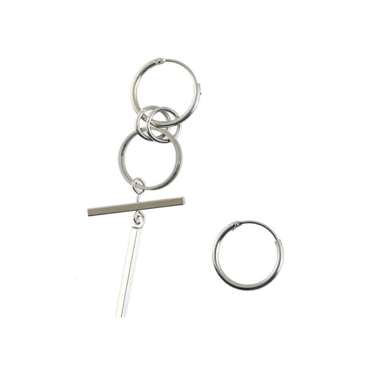 Large Earrings Simple Long Earrings Asymmetric Earrings(Multi-ring ear clips (single))