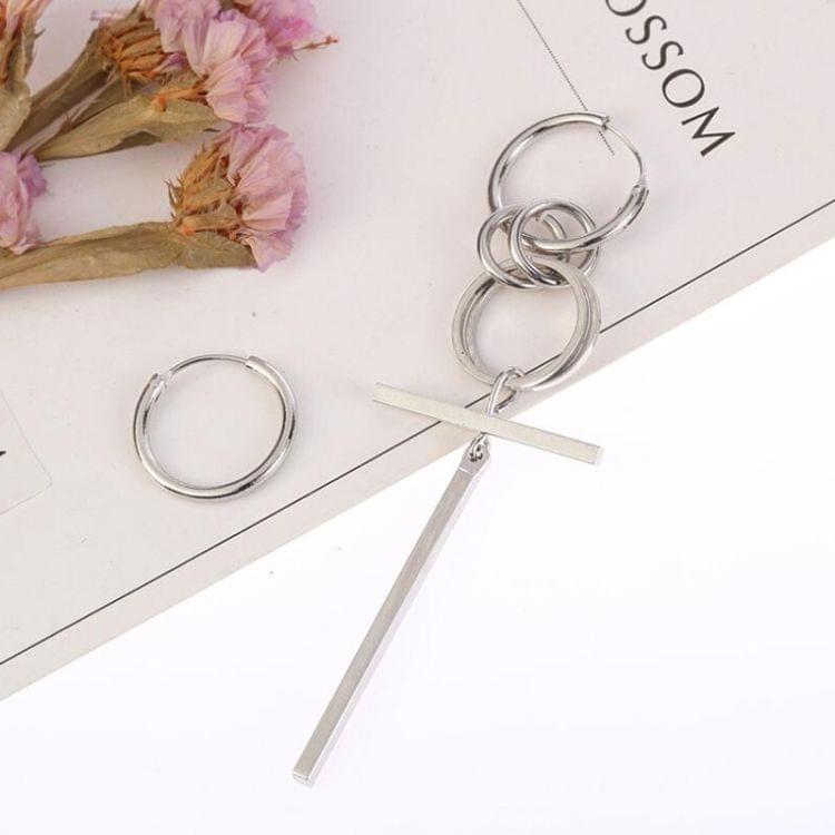 Large Earrings Simple Long Earrings Asymmetric Earrings(Multi-ring ear clips (single))