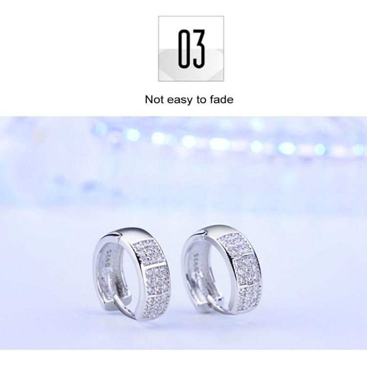 2 PCS Women S925 Silver Platinum Diamond Hoop Earrings Valentines Day Gift