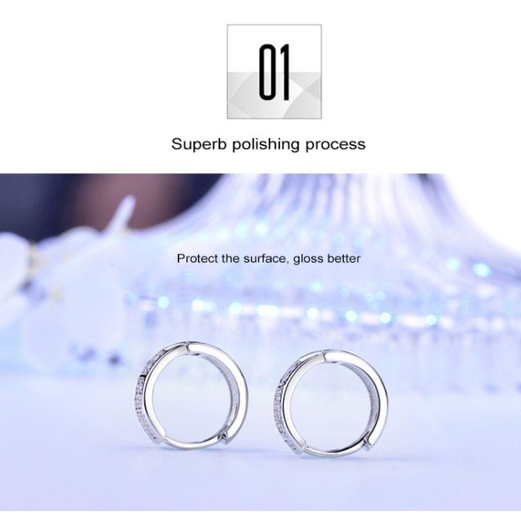 2 PCS Women S925 Silver Platinum Diamond Hoop Earrings Valentines Day Gift