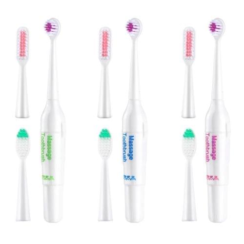 3 Sets Family Kit Rotary Electric Toothbrush for Adult / Children, Random Color Delivery