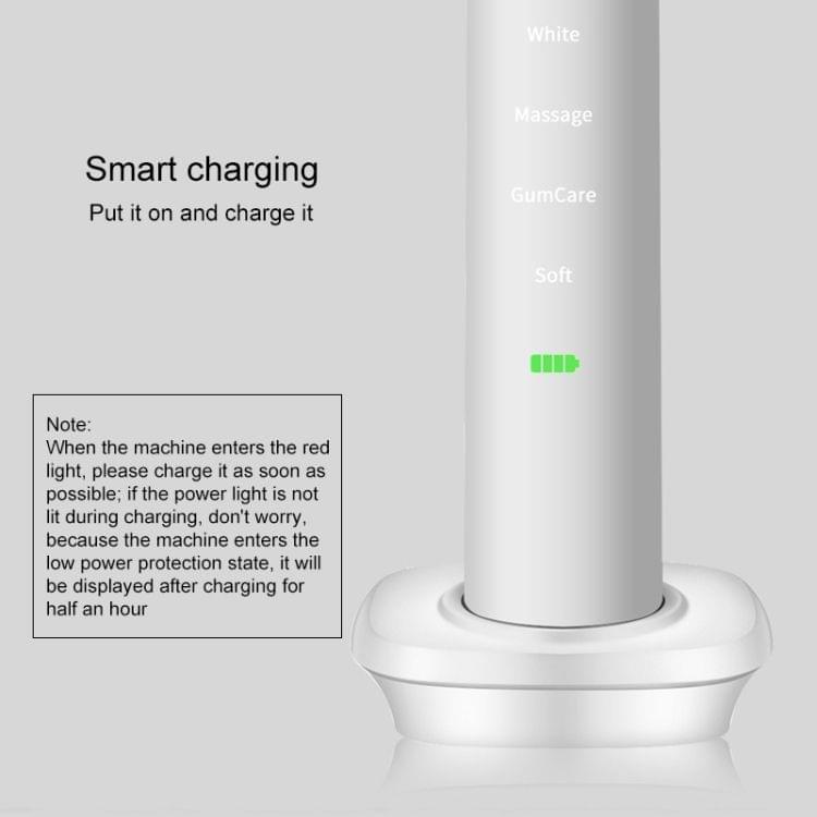 ESD 9000 5 Cleaning Modes USB Charger Sonic Electric Toothbrush (White)