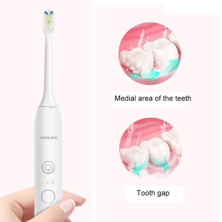 Ximalong 15 Cleaning Modes IPX7 Waterproof USB Charger Sonic Electric Toothbrush (White)