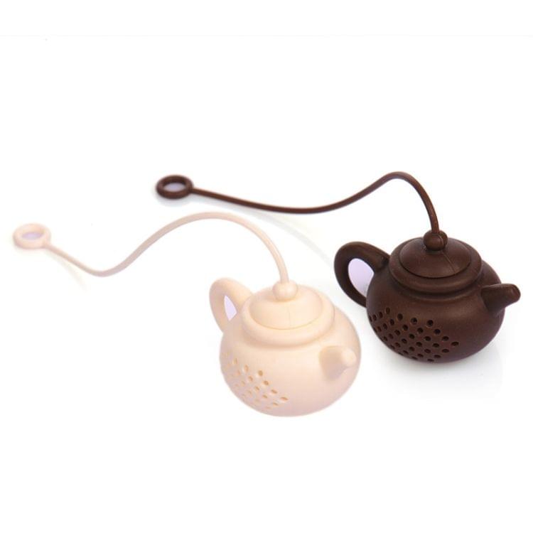 3 PCS Creative Silicone Tea Bag Tea Pot Shape Tea Filter Safely Cleaning Infuser(White)