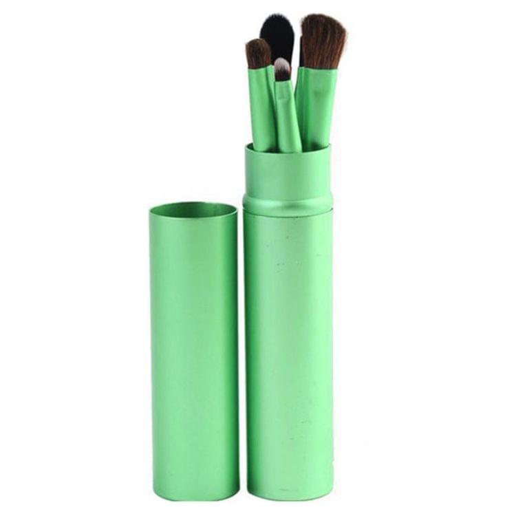 5 PCS Handle Eyes Makeup Brush Set with Aluminum Tube(Green)