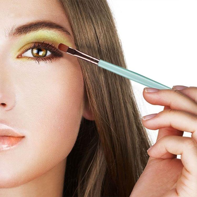 20 in 1 Plastic Handle Soft Head Foundation Eye Lip Multi-function Brush Makeup Tools(Green+Coffee)