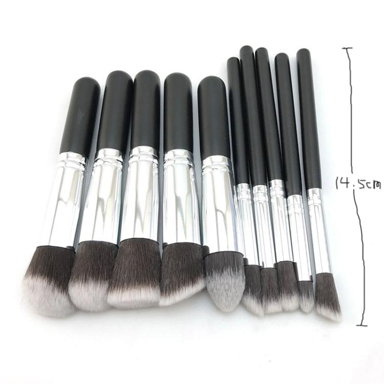 10 PCS Makeup Brushes Set Makeup Tool Powder Eyeshadow Pencil Cosmetic Set (White Gold)
