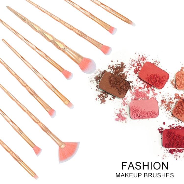 20 in 1 Diamond Handle Eye Brush Multi-functional Makeup Brush, Pink+Blue Handle and Pink Brush