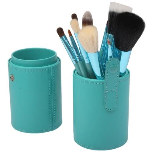 12 PCS Professional Makeup Brush Set Beauty Kit Cosmetic with PU Leather Cup Carrying Case(Green)
