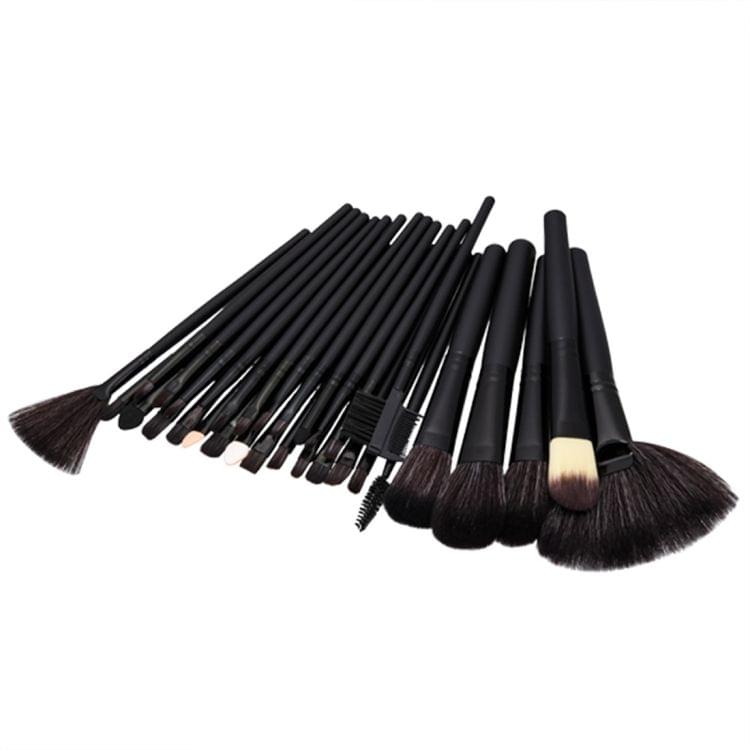 32 in 1 Wood Handle Makeup Brush Cosmetic Foundation Cream Powder Blush Makeup Tool Set(Black)