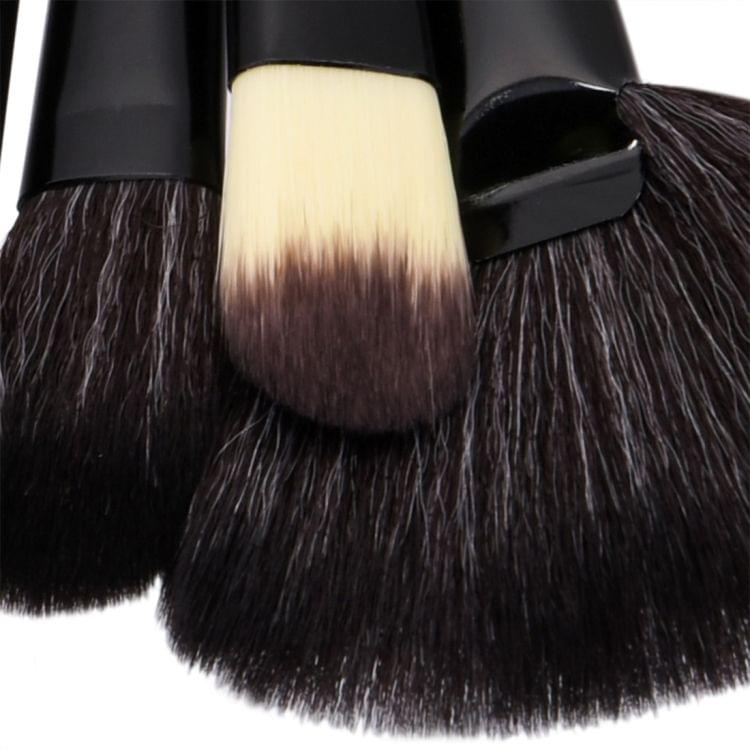 32 in 1 Wood Handle Makeup Brush Cosmetic Foundation Cream Powder Blush Makeup Tool Set(Black)