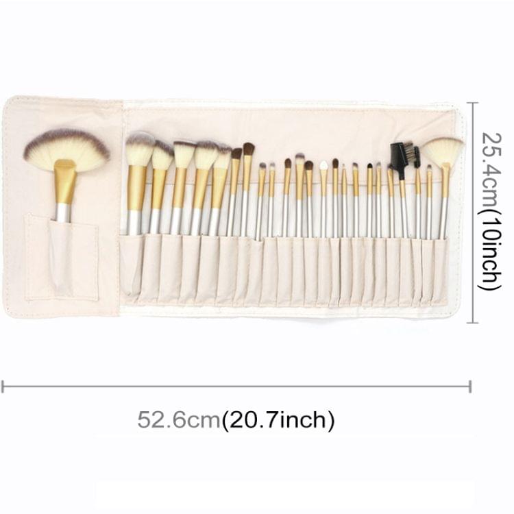 24 PCS High-grade Beige Beauty Makeup Brushes Tools Kit, Size: 25.4*52.6cm