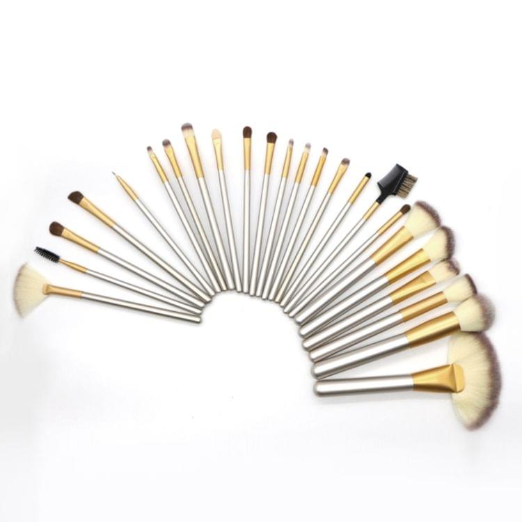 24 PCS High-grade Beige Beauty Makeup Brushes Tools Kit, Size: 25.4*52.6cm