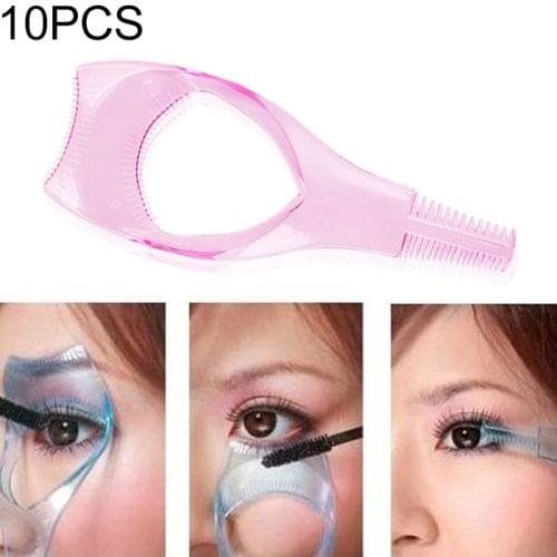 10 PCS 3 in 1 3D Crystal-Color Makeup Eyelash Comb Eyelash Card(Pink)