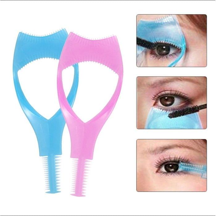 10 PCS 3 in 1 3D Crystal-Color Makeup Eyelash Comb Eyelash Card(Pink)