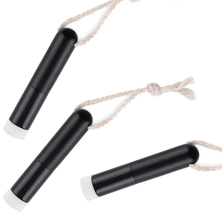 1pc Top Universal Black Wood Handle Washing Nose Clear Flat Head Brush