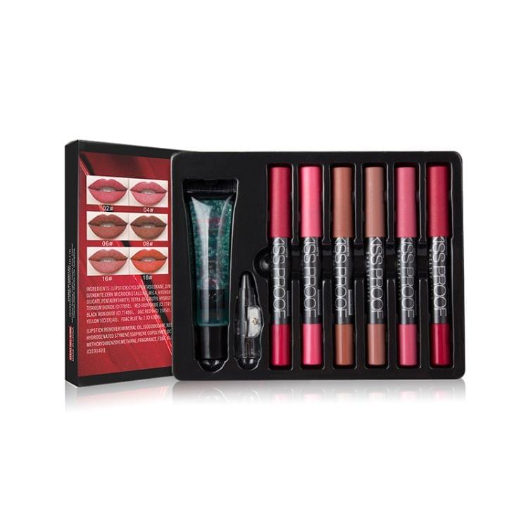 Lipstick Pen 6 / Set Gift Box Set Matte Non-stick Cup Lipstick Makeup(B)