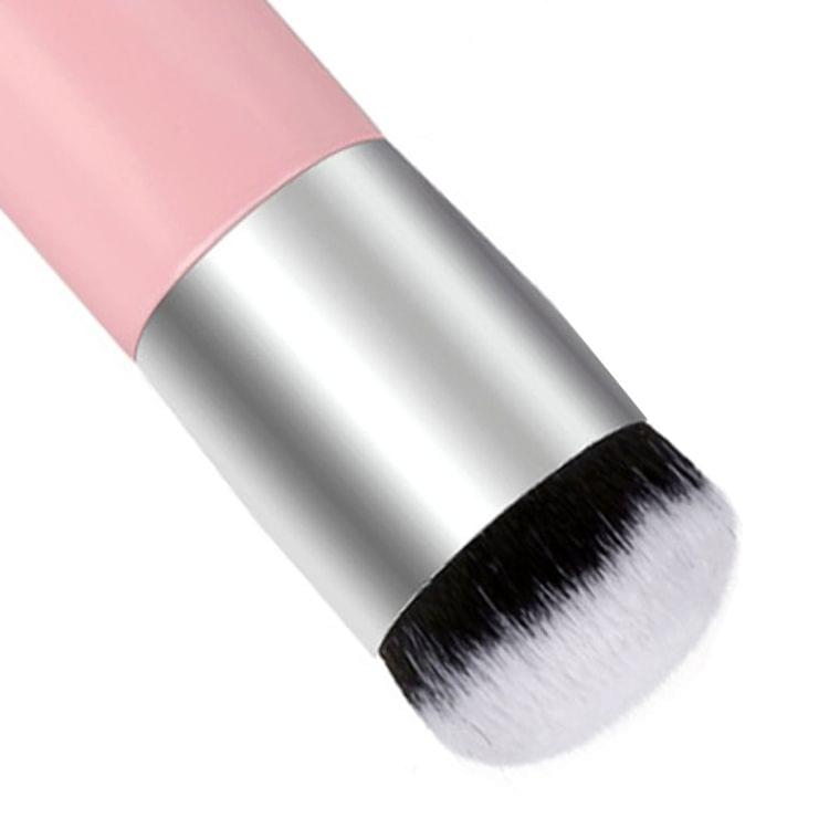 Short Wooden Handle Large Round Head Buffer Foundation Powder Makeup Brushes Plump Round Brush Makeup BB Cream Tools(Pink)