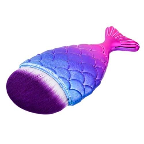 Fat Mermaid Style Plastic Handle Makeup Brush Cosmetic Foundation Cream Powder Blush Makeup Tool
