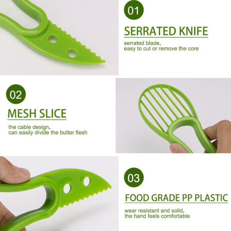 2 PCS 3 In 1 Avocado Slicer Shea Corer Fruit Peeler Cutter Pulp Separator Plastic Knife Kitchen Vegetable Tools